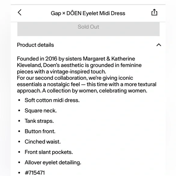 GAP x DOEN White Eyelet Midi Dress - Picture 7 of 8